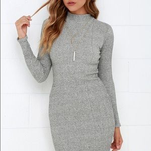 Lulu’s Heather Grey Midi Sweater Dress (M)